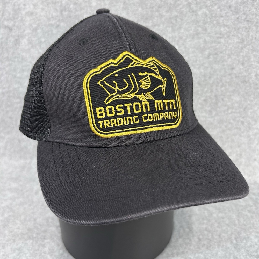 Boston Mountain Trading Co Mens Black Infinity Trucker Hat Snapback OS